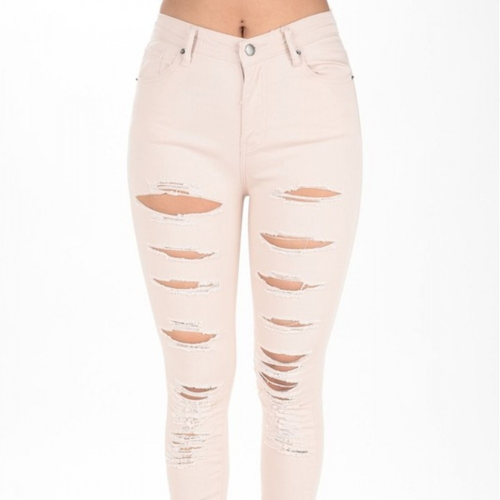 Plus High Rise Distressed Stretch Skinny Jeggings